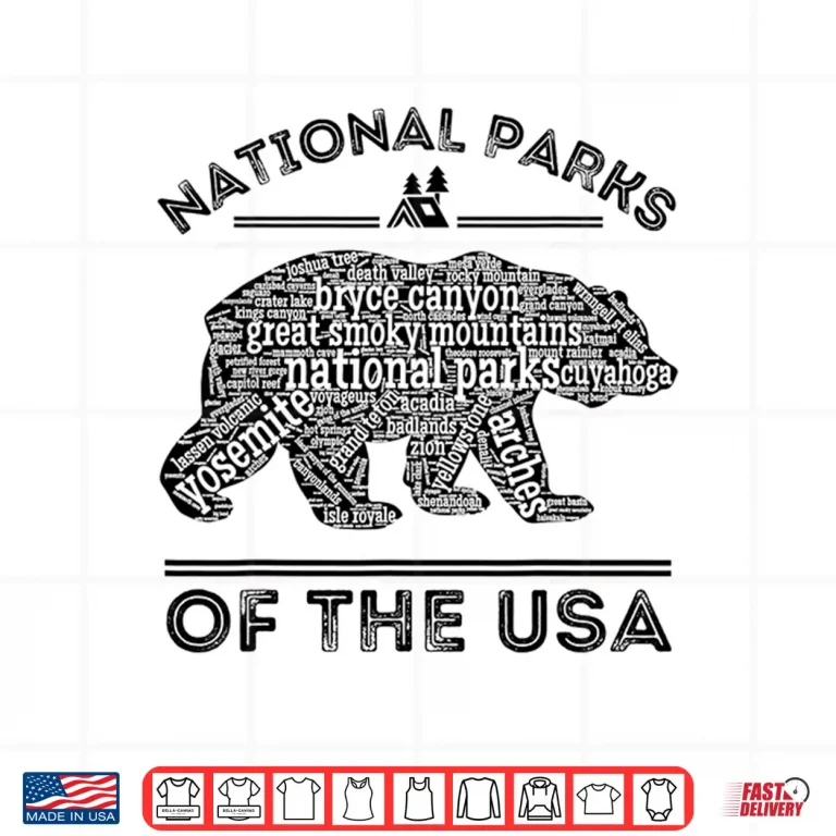 Design National Parks Bear Hiking Travel Camping Outdoors Retro Shirt