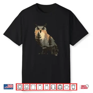 Owl Hunting Hiking Outdoor Camping Forest Animal Graphic Shirt