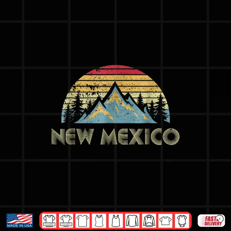 Design New Mexico Retro Vintage Mountains Nature Hiking Graphic Shirt