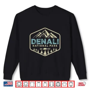 Sweatshirt Retro Denali National Park Mountains Nature Vintage Hiking Shirt