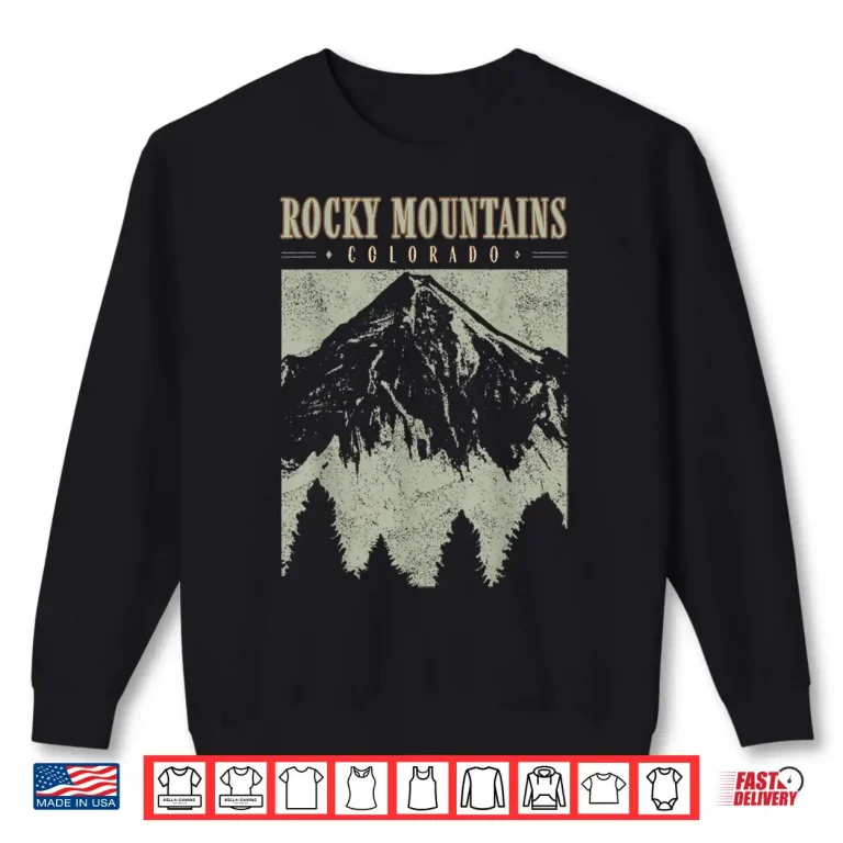 Sweatshirt Retro Rocky Mountains National Park Colorado Vintage Hiking Shirt