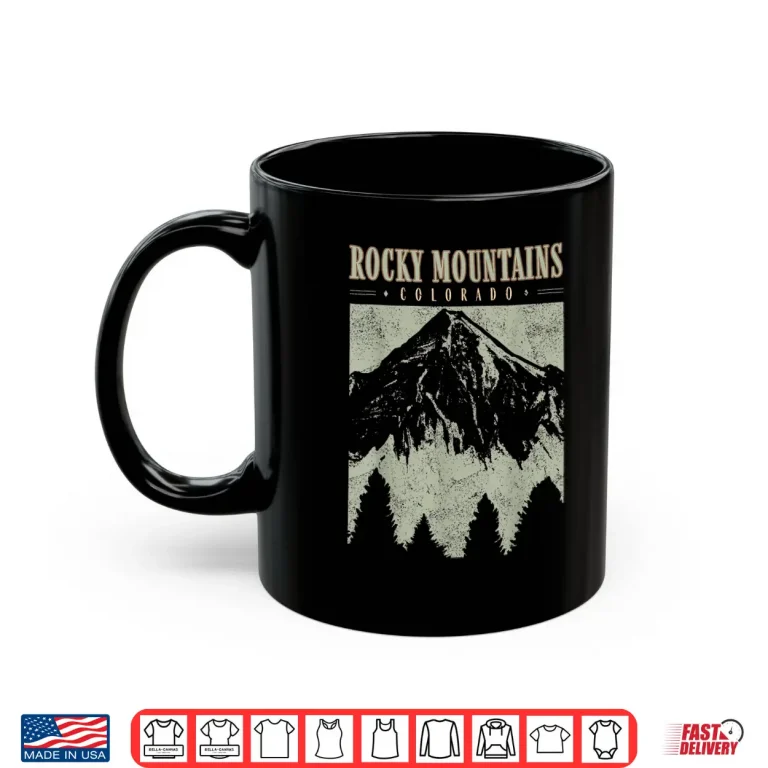 Mug Retro Rocky Mountains National Park Colorado Vintage Hiking Shirt