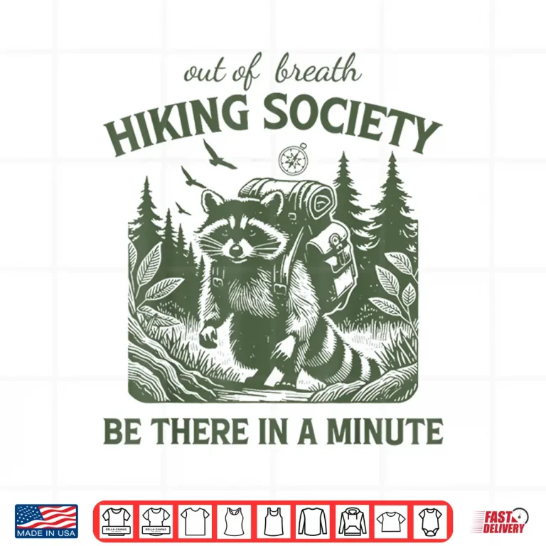 Design Retro Hiking Funny Raccoon Animal Lover Graphic Shirt