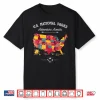 Sixty Three National Parks Map Us Park Retro Vintage Hiking Shirt