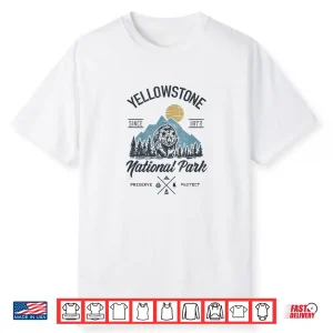 Vintage Retro Yellowstone National Park Hiking Graphic Shirt