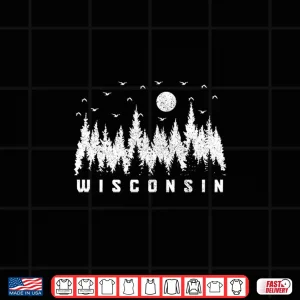 Design Wisconsin Nature Lover Hiking Camping Pride Vintage Shirt