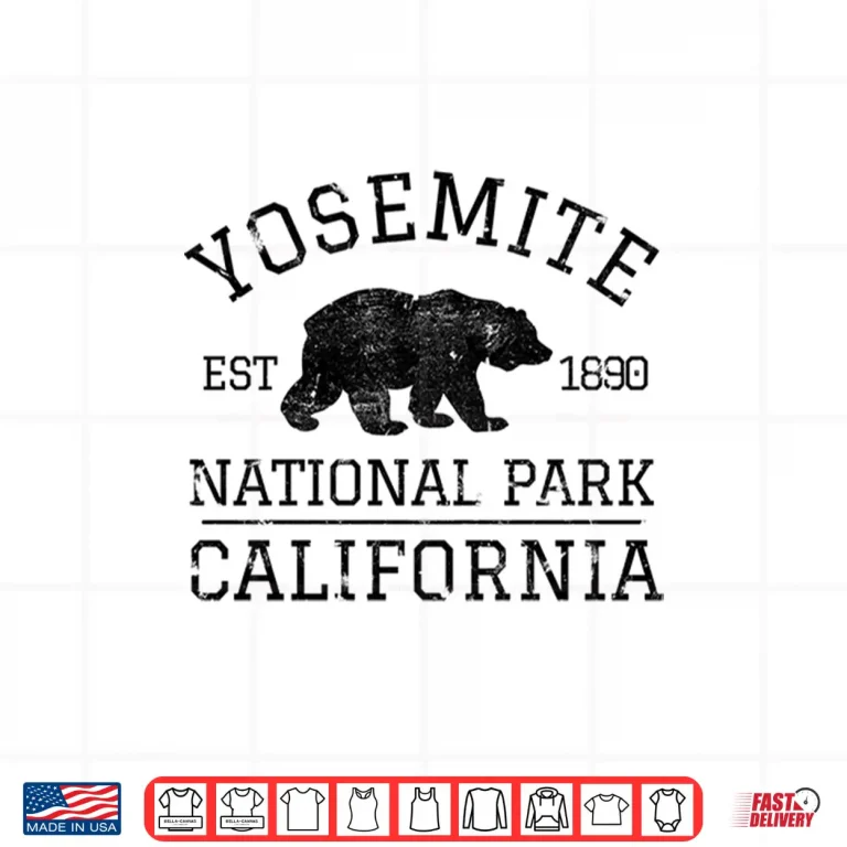Design Yosemite National Park California Bear Nature Hiking Shirt