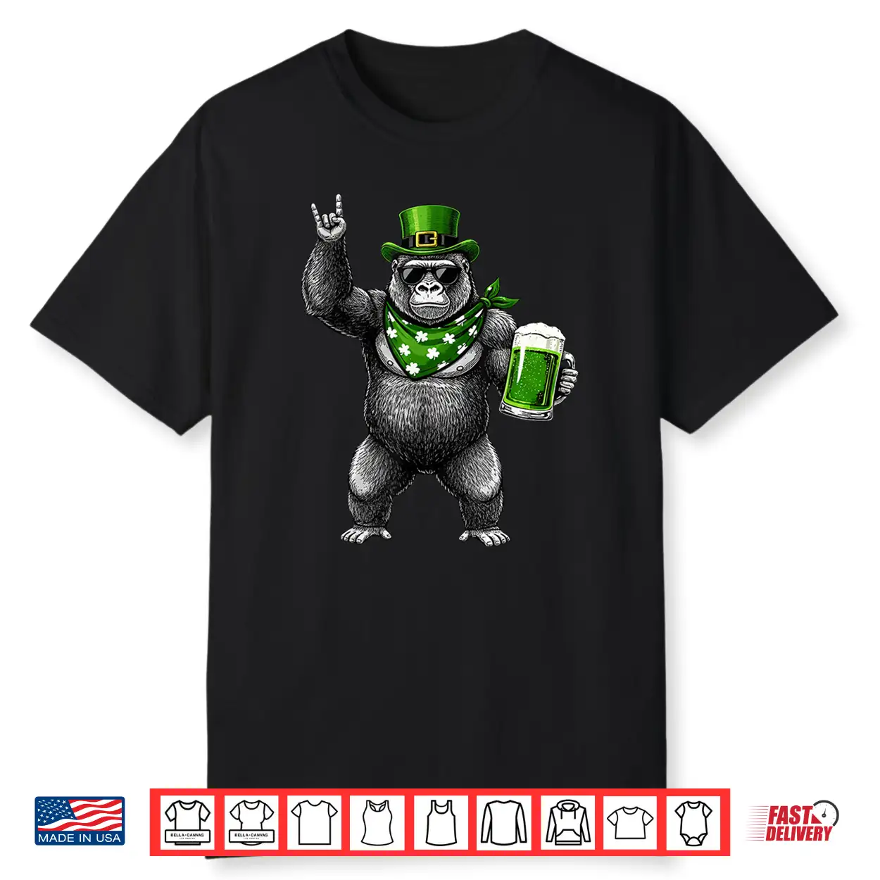 Funny Gorilla St Patty’S Shamrock Beer St Patrick’S Day Men Shirt Funny Gorilla St Patty’S Shamrock Beer St Patrick’S Day Men Shirt