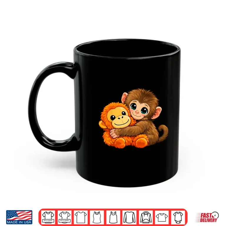 Mug Funny Baby Monkey Punch Cute Animal Men Women Kids Shirt