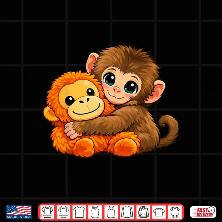 Design Funny Baby Monkey Punch Cute Animal Men Women Kids Shirt