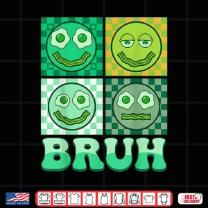 Design Bruh Green Face Eggs Bacon Ham Breakfast St Patricks Shirt