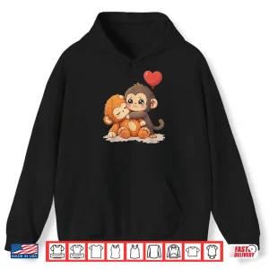 Hoodie Cute Baby Monkey Punch Shirt