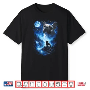 French Bulldog Howling At The Moon Starry Night Mystical Dog Shirt