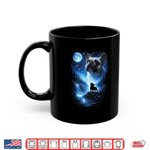 Mug French Bulldog Howling at The Moon Starry Night Mystical Dog Shirt