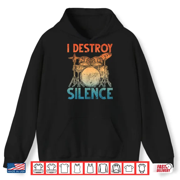 Hoodie Funny Drumming Art for Men Women Drumline Drum Set Drummer Shirt