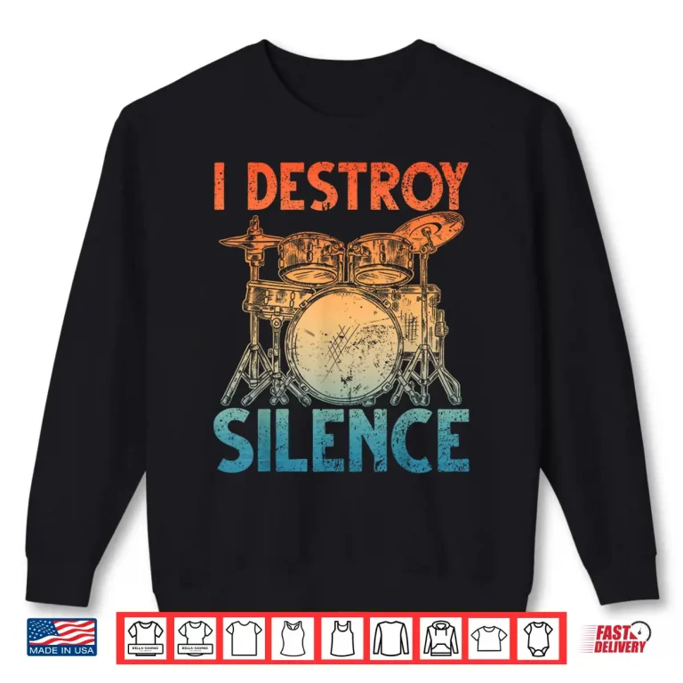 Sweatshirt Funny Drumming Art for Men Women Drumline Drum Set Drummer Shirt