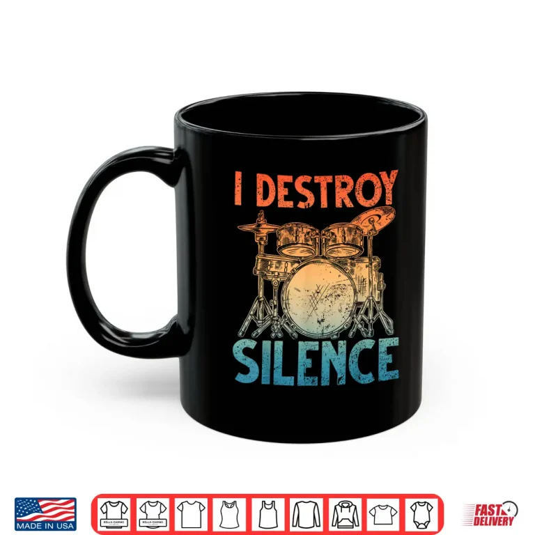 Mug Funny Drumming Art for Men Women Drumline Drum Set Drummer Shirt