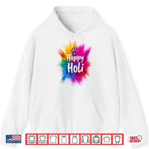 Hoodie Happy Holi for Women Men Kids Color India Hindu Gifts Shirt