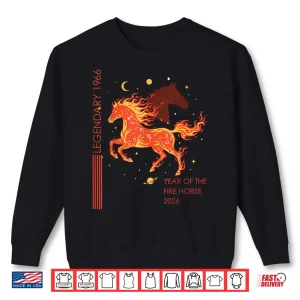 Sweatshirt Legendary 1966 Fire Horse 60th Birthday 2026 Retro Zodiac Shirt