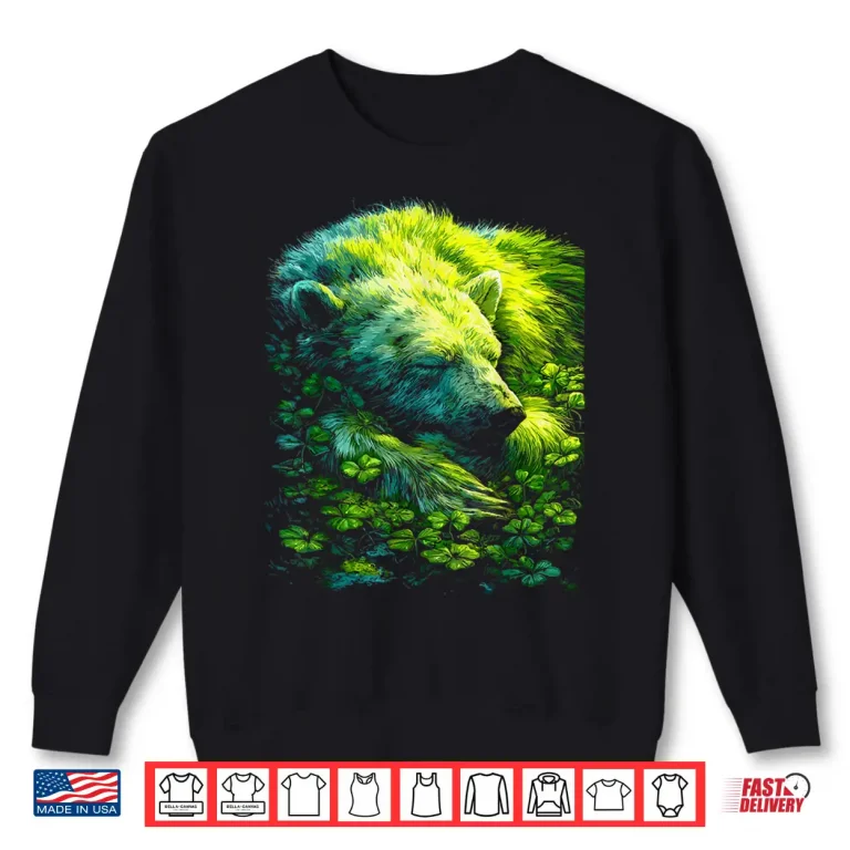 Sweatshirt Polar Bear Shamrocks Forest St Patricks Day Forestcore Shirt