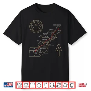 Appalachian Trail Hiking Map Outdoor Adventure Trailing Shirt