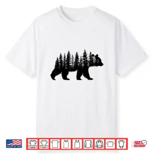 Forest Trees Wildlife Animal Retro Outdoor Nature Bear Lover Shirt