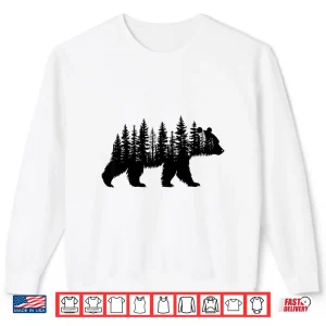 Sweatshirt Forest Trees Wildlife Animal Retro Outdoor Nature Bear Lover Shirt