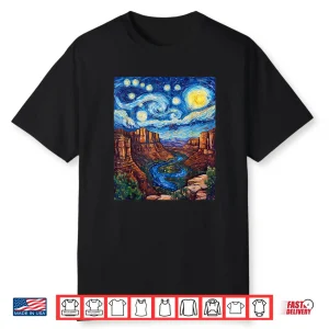Grand Canyon Van Gogh Style Starry Night Artistic Design Shirt