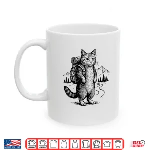 Mug Funny Outdoor Hiking Cat Backpacking Animals Graphic Shirt