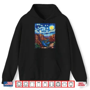 Hoodie Grand Canyon Van Gogh Style Starry Night Artistic Design Shirt