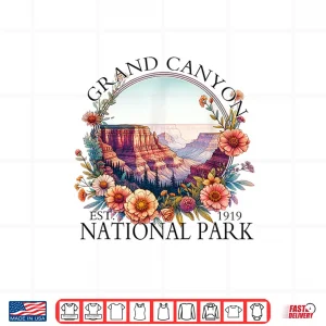 Design Floral Grand Canyon National Park Hiking Camping Outdoor Shirt