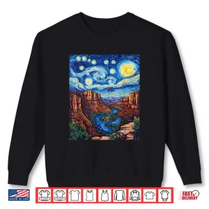 Sweatshirt Grand Canyon Van Gogh Style Starry Night Artistic Design Shirt