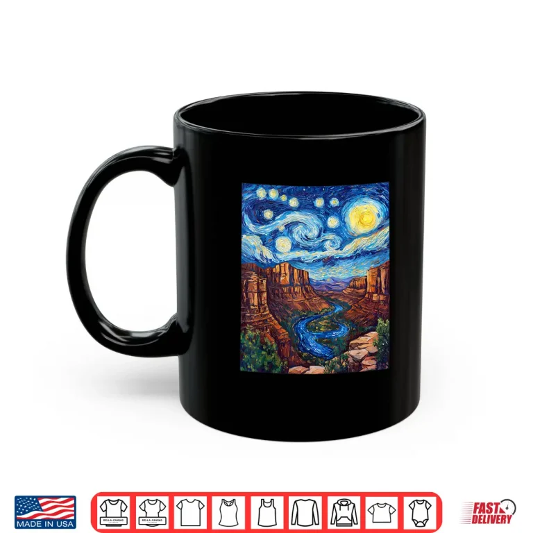 Mug Grand Canyon Van Gogh Style Starry Night Artistic Design Shirt