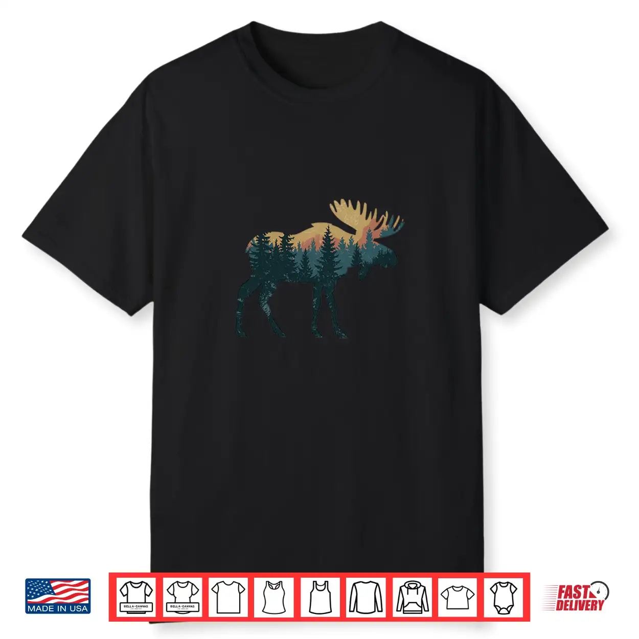 Moose Hunting Hiking Outdoor Camping Forest Animal Graphic Shirt Moose Hunting Hiking Outdoor Camping Forest Animal Graphic Shirt