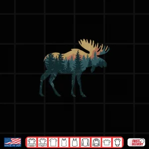 Moose Hunting Hiking Outdoor Camping Forest Animal Graphic Shirt 4 Design Moose Hunting Hiking Outdoor Camping Forest Animal Graphic Shirt