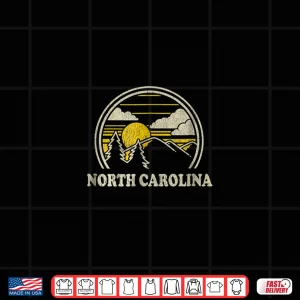 Design North Carolina Vintage Hiking Mountains Professional Graphic Shirt