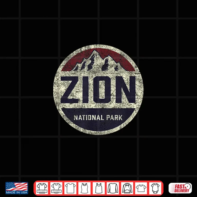 Design Retro Zion National Park Utah Mountain Hiking Graphic Shirt