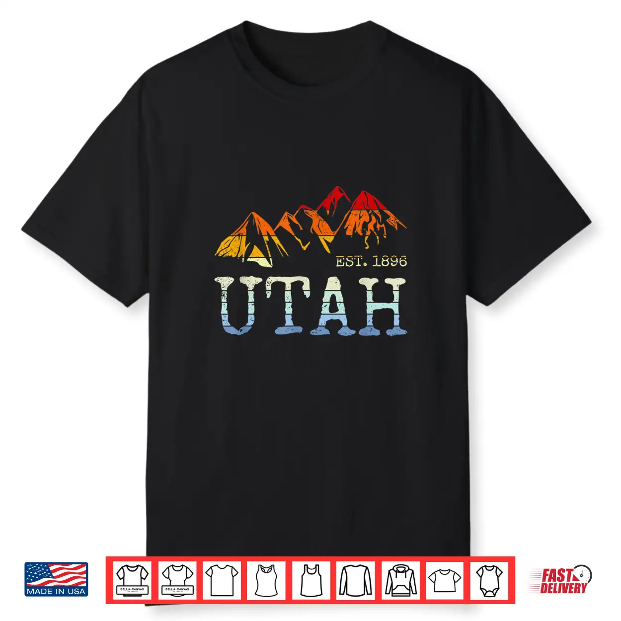 Utah Retro Sunset Vintage Mountain Home Established Eighteen Ninety Six Shirt Utah Retro Sunset Vintage Mountain Home Established Eighteen Ninety Six Shirt