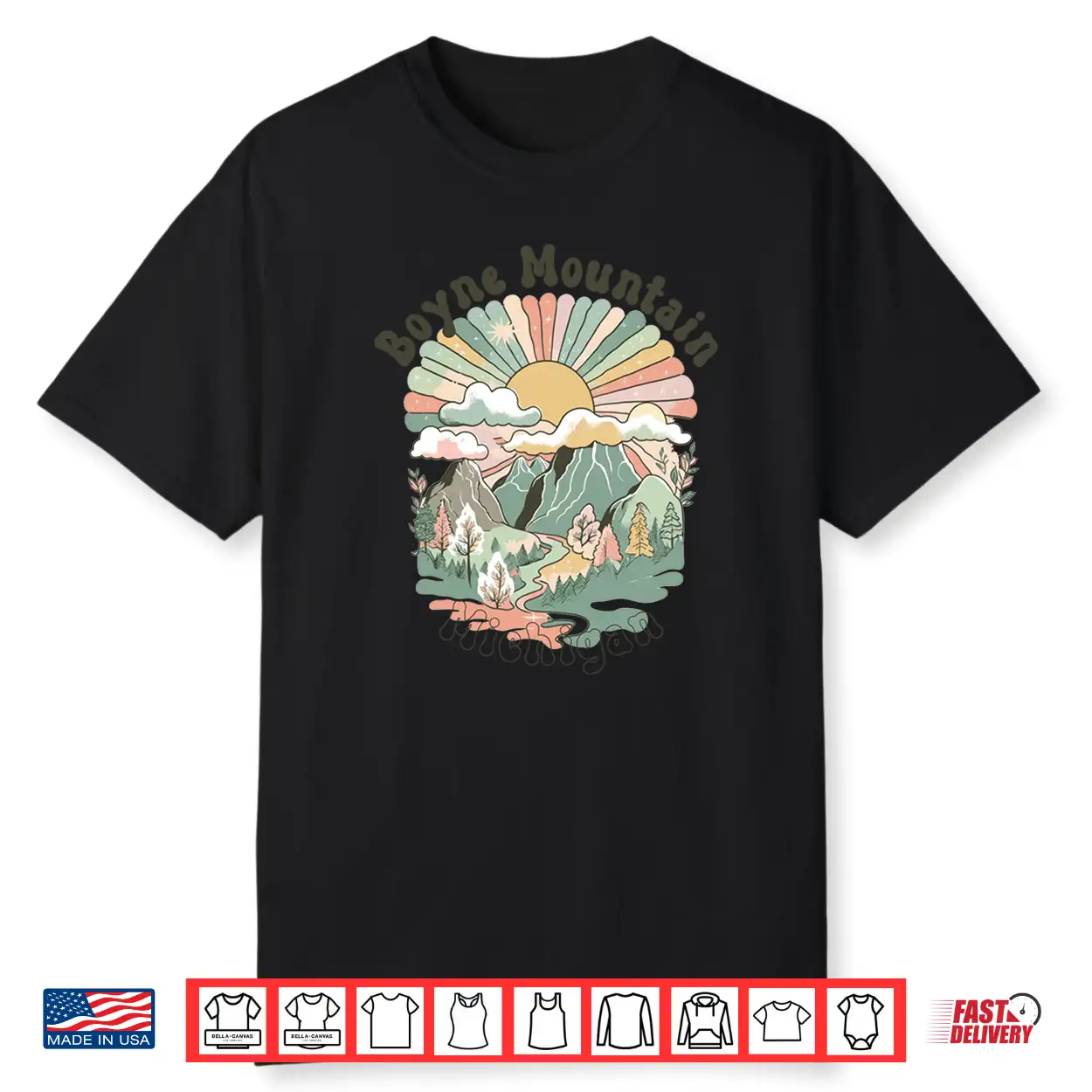 Vintage Boyne Mountain Michigan Mountains Hiking Sunset Shirt Vintage Boyne Mountain Michigan Mountains Hiking Sunset Shirt