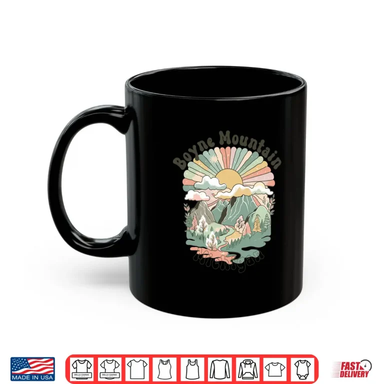 Mug Vintage Boyne Mountain Michigan Mountains Hiking Sunset Shirt