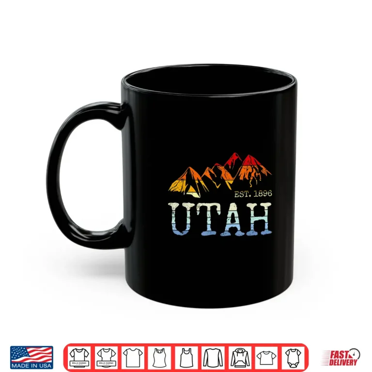 Mug Utah Retro Sunset Vintage Mountain Home Established Eighteen Ninety Six Shirt
