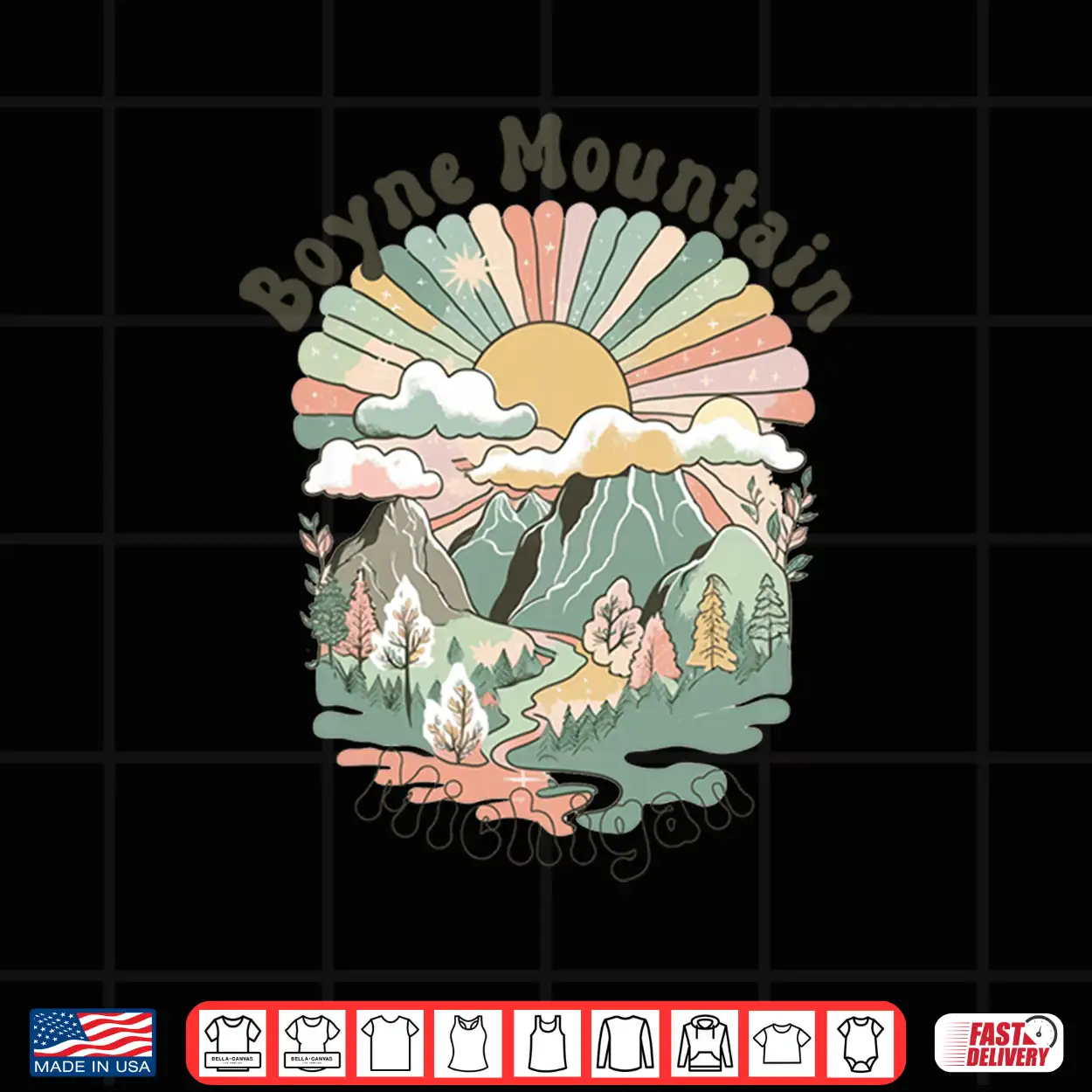 Vintage Boyne Mountain Michigan Mountains Hiking Sunset Shirt Vintage Boyne Mountain Michigan Mountains Hiking Sunset Shirt