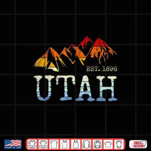 Utah Retro Sunset Vintage Mountain Home Established Eighteen Ninety Six Shirt 4 Design Utah Retro Sunset Vintage Mountain Home Established Eighteen Ninety Six Shirt