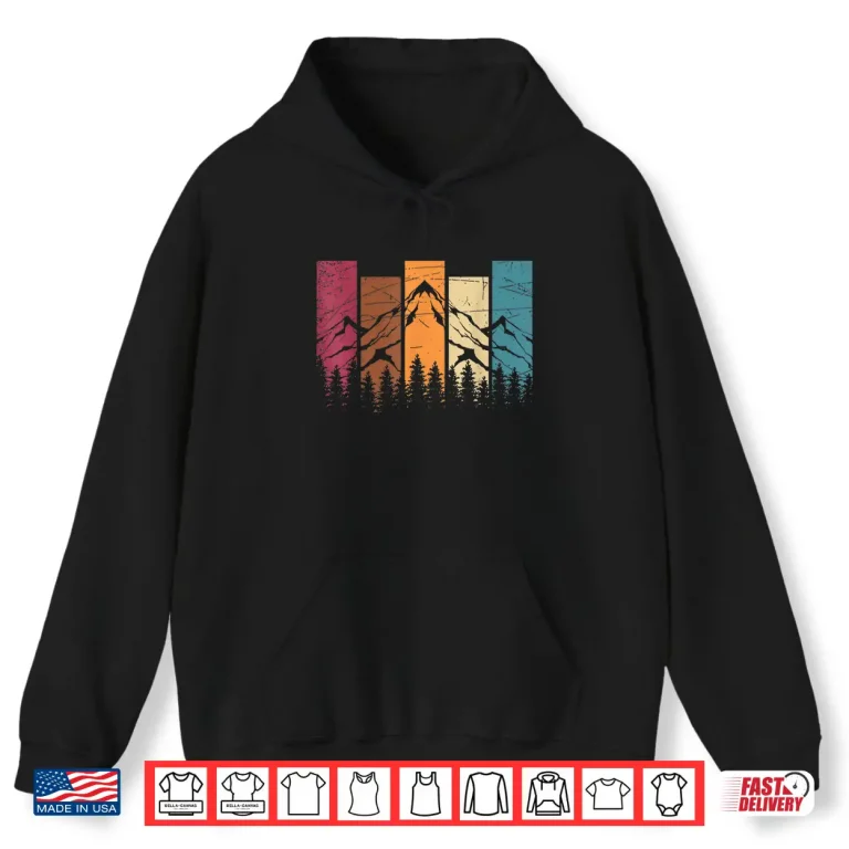 Hoodie Wildlife Forest Nature Trees Retro Outdoors Mountains Hiking Shirt