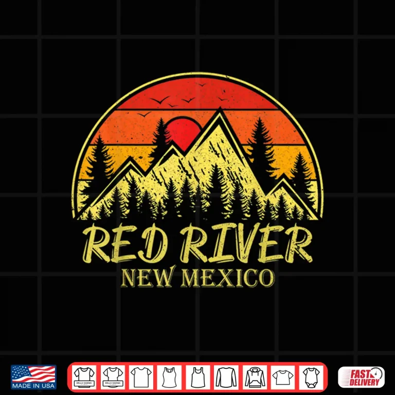 Design Vintage Red River New Mexico Mountains Hiking Souvenir Shirt
