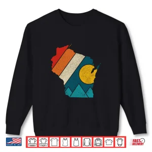 Wisconsin Vintage State Map Mountains Hiking Pride Gift Shirt 2 Sweatshirt Wisconsin Vintage State Map Mountains Hiking Pride Gift Shirt