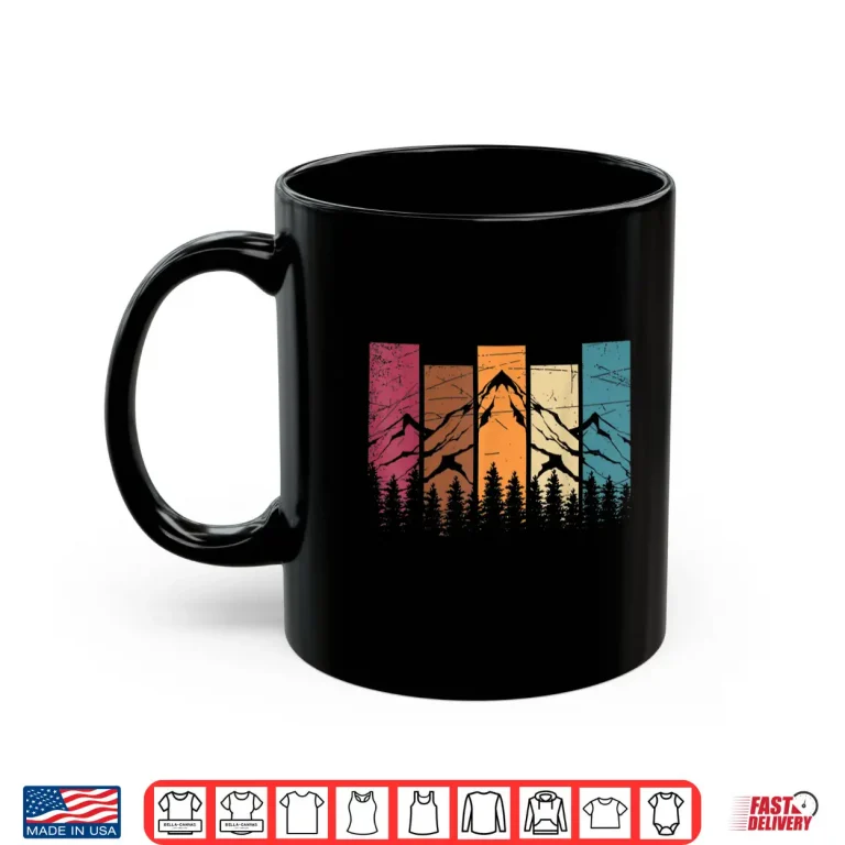 Mug Wildlife Forest Nature Trees Retro Outdoors Mountains Hiking Shirt