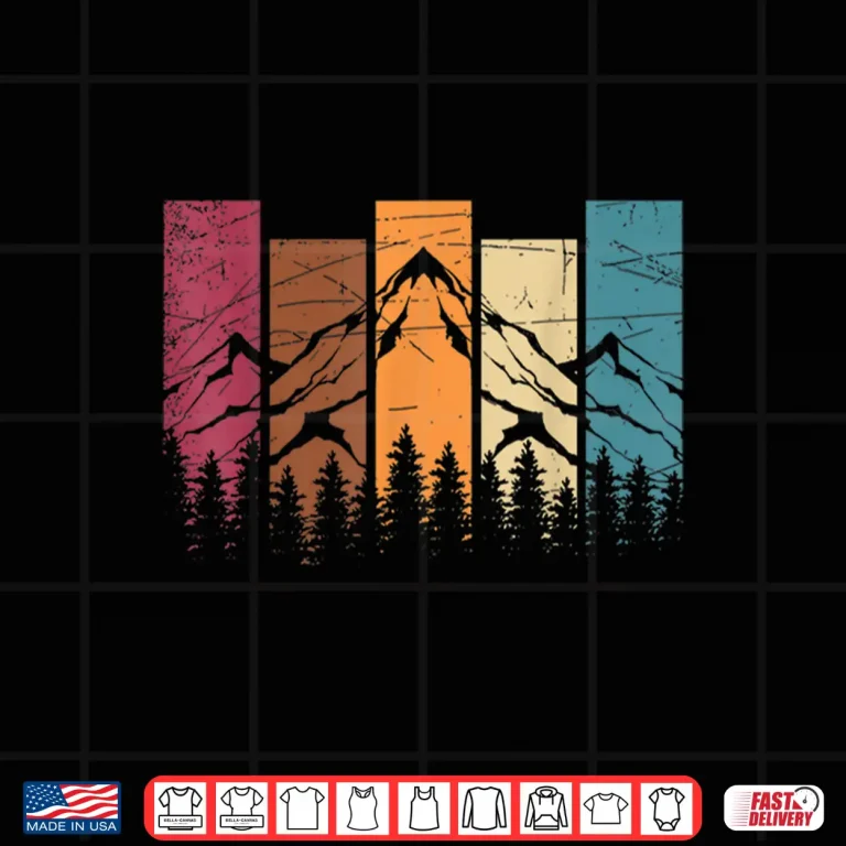 Design Wildlife Forest Nature Trees Retro Outdoors Mountains Hiking Shirt