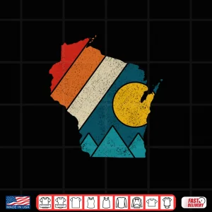 Wisconsin Vintage State Map Mountains Hiking Pride Gift Shirt 4 Design Wisconsin Vintage State Map Mountains Hiking Pride Gift Shirt