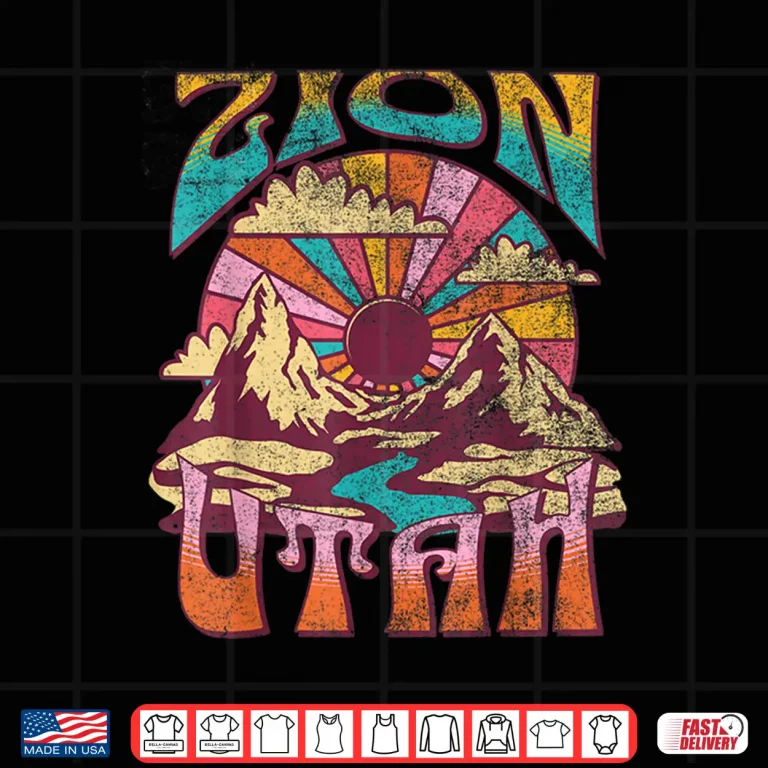 Design Zion Utah Nature Hiking Mountains Outdoors Vintage Shirt